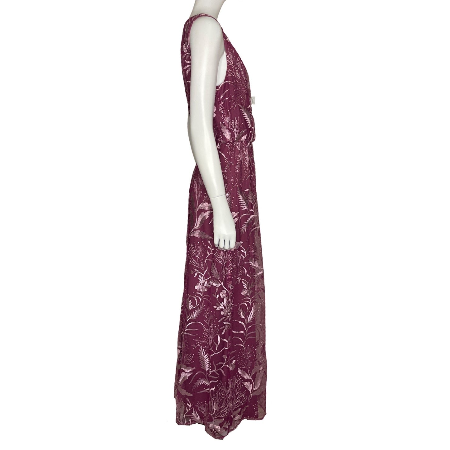 Vestido Js Collections Bordado Floral Morado-Talla 2