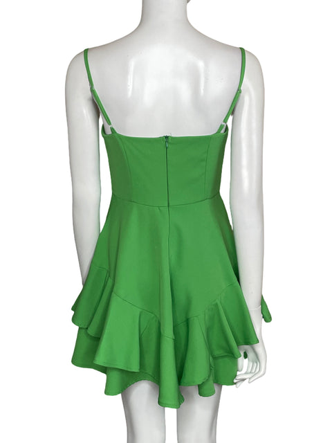 Vestido Via Vai Mini Tirantes Vuelos Verde-Talla L