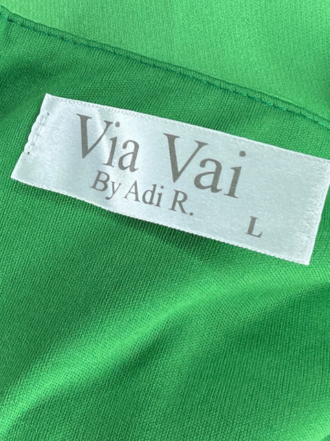 Vestido Via Vai Mini Tirantes Vuelos Verde-Talla L