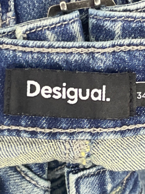 Pantalón Desigual Denim Baggy Azul-Talla 34