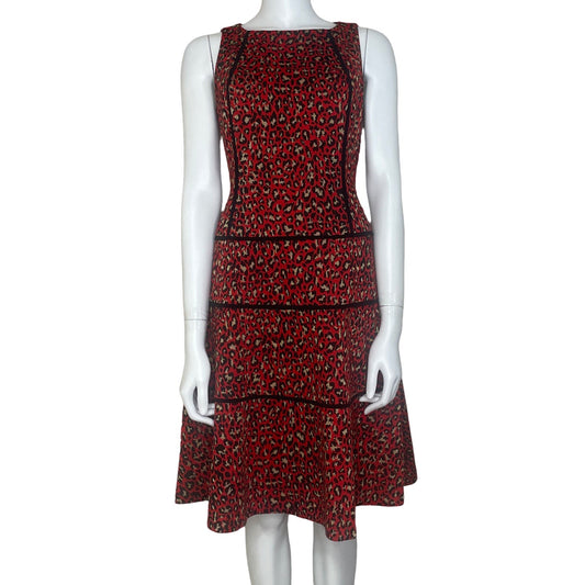 Vestido Anne Klein Animal Print Rojo-Talla 5