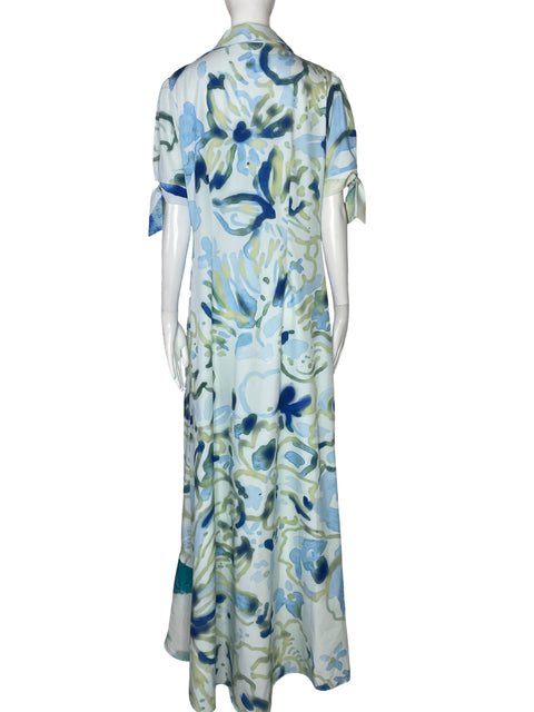 Vestido Ana Milena Mutis Camisero Azul-Talla 8