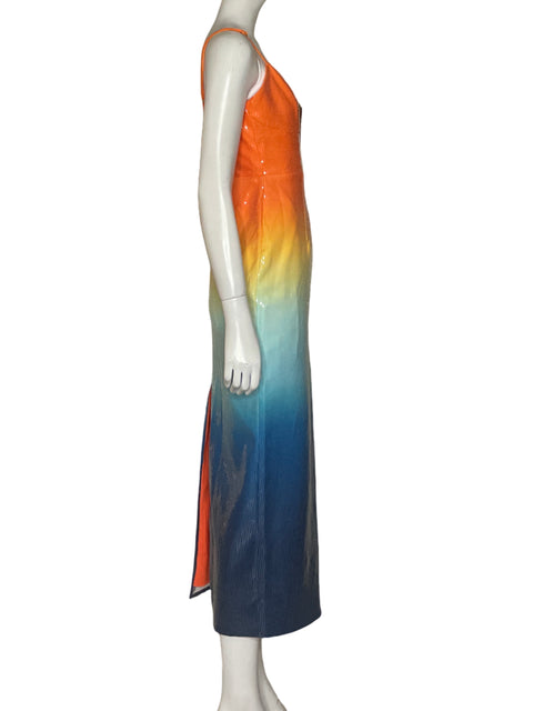 Vestido RnWy Lentejuelas Naranja-Talla L