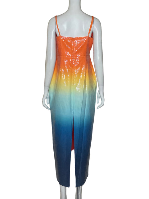 Vestido RnWy Lentejuelas Naranja-Talla L