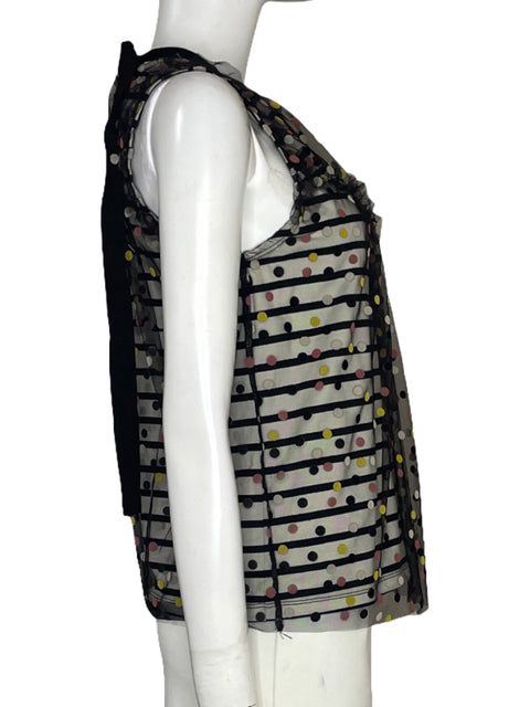 Blusa Maeve Anthropologie Tul Puntos Negro - Talla XS