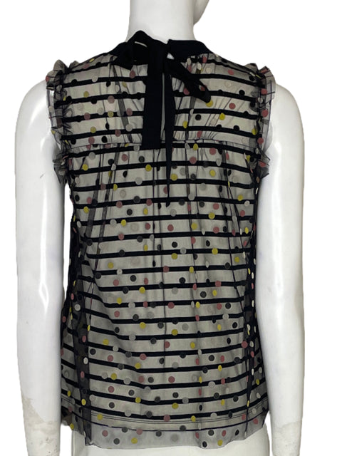Blusa Maeve Anthropologie Tul Puntos Negro - Talla XS