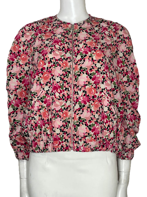 Chaqueta Zara Flores Fucsia - Talla S