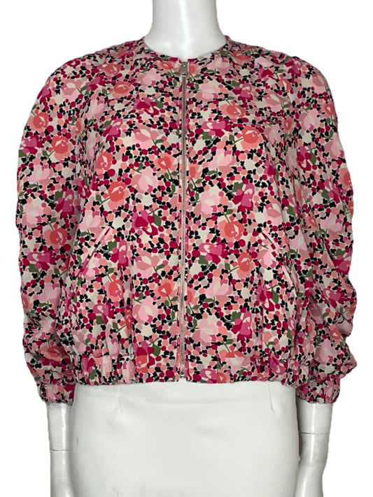 Chaqueta Zara Flores Fucsia - Talla S