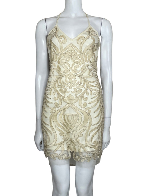 Vestido Verty mini Pedrería Amarillo-Talla M