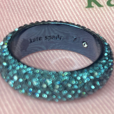 Set Anillos Kate Spade Candy Drops Pavé Azul-Talla 7