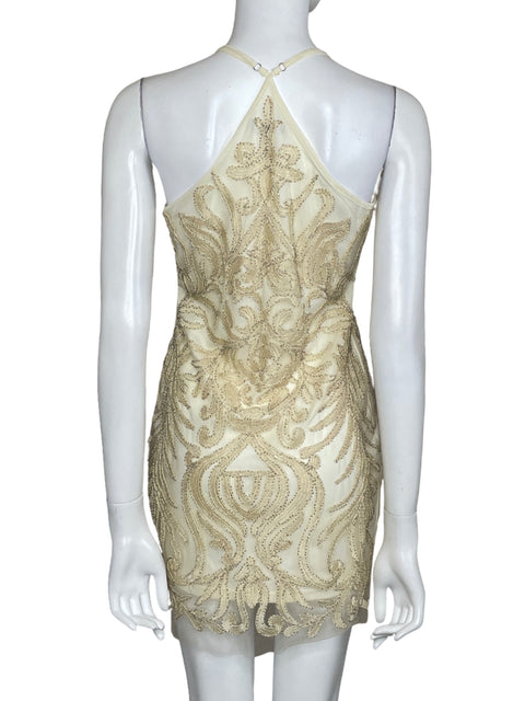 Vestido Verty mini Pedrería Amarillo-Talla M