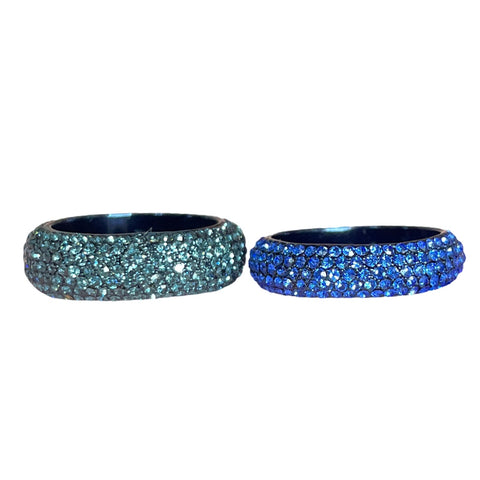 Set Anillos Kate Spade Candy Drops Pavé Azul-Talla 7