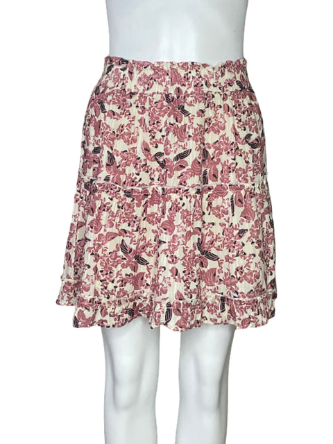 Falda Bishop+Young Metalizado Flores Blanco-Talla S