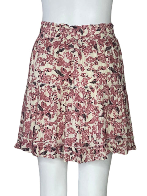 Falda Bishop+Young Metalizado Flores Blanco-Talla S