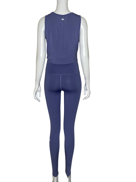 Set Alo Top Nudo Morado-Talla M