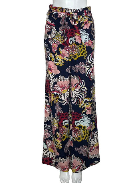 Pantalón 7th Avenue Design Estudio Floral Azul-Talla S