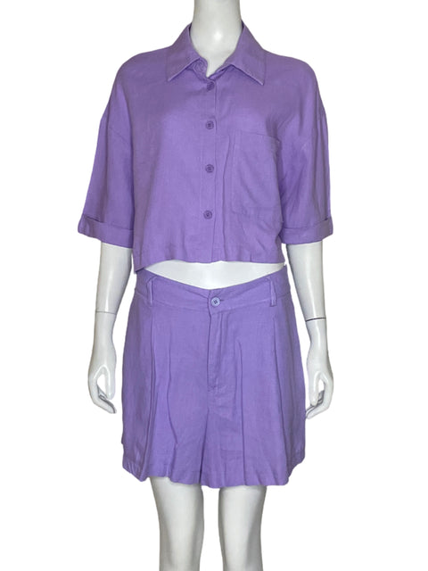 Set Lumina Short Camisa Morado-Talla M