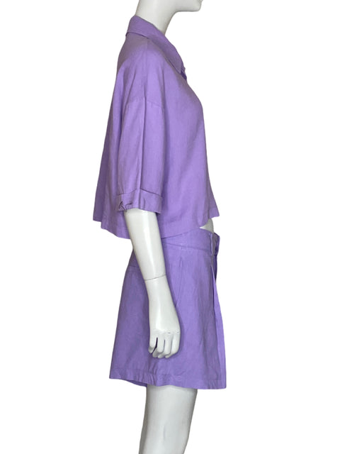 Set Lumina Short Camisa Morado-Talla M
