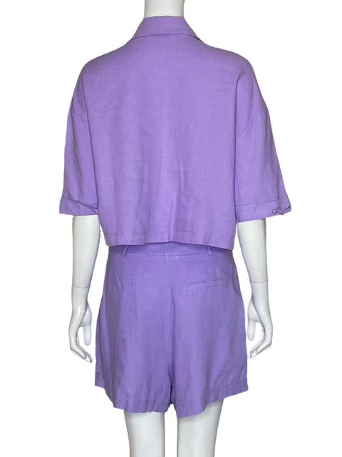 Set Lumina Short Camisa Morado-Talla M