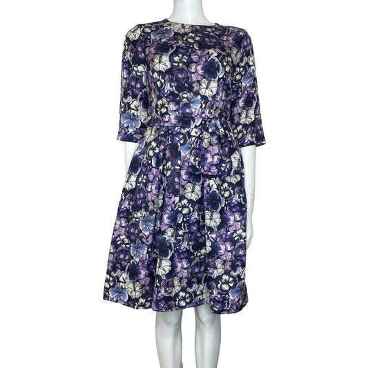 Vestido Carolina Herrera Flores Morado-Talla-6