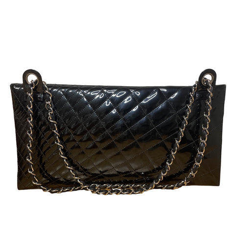 *  Cartera Chanel Charol Acolchado Caleidoscopio Negro-Talla S