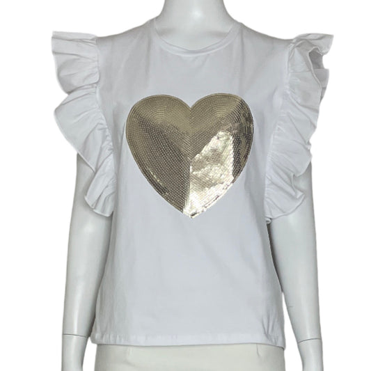 Sweater Amour Corazón Lentejuelas Blanco - Talla M