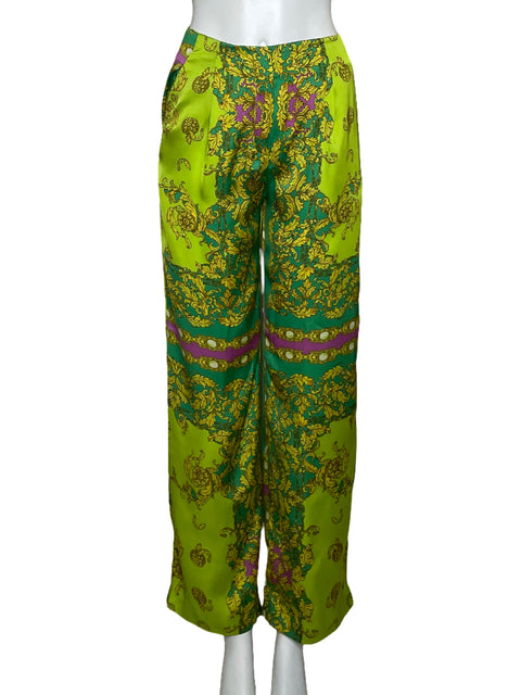 Pantalón MNG Estampado Verde-Talla 2