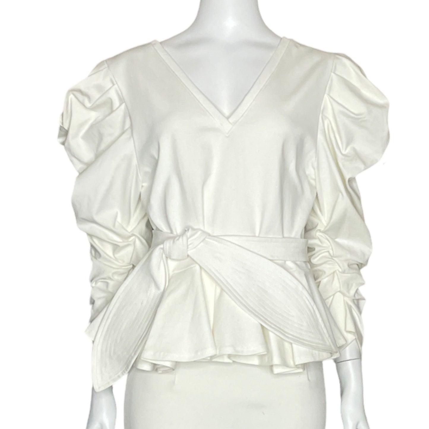 Blusa Padova Mangas Puff Blanco - Talla XL