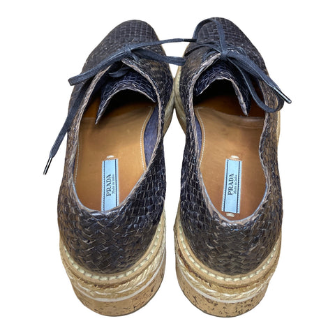 * Calzado Prada Cork Azul Navy-Talla 38 1/2