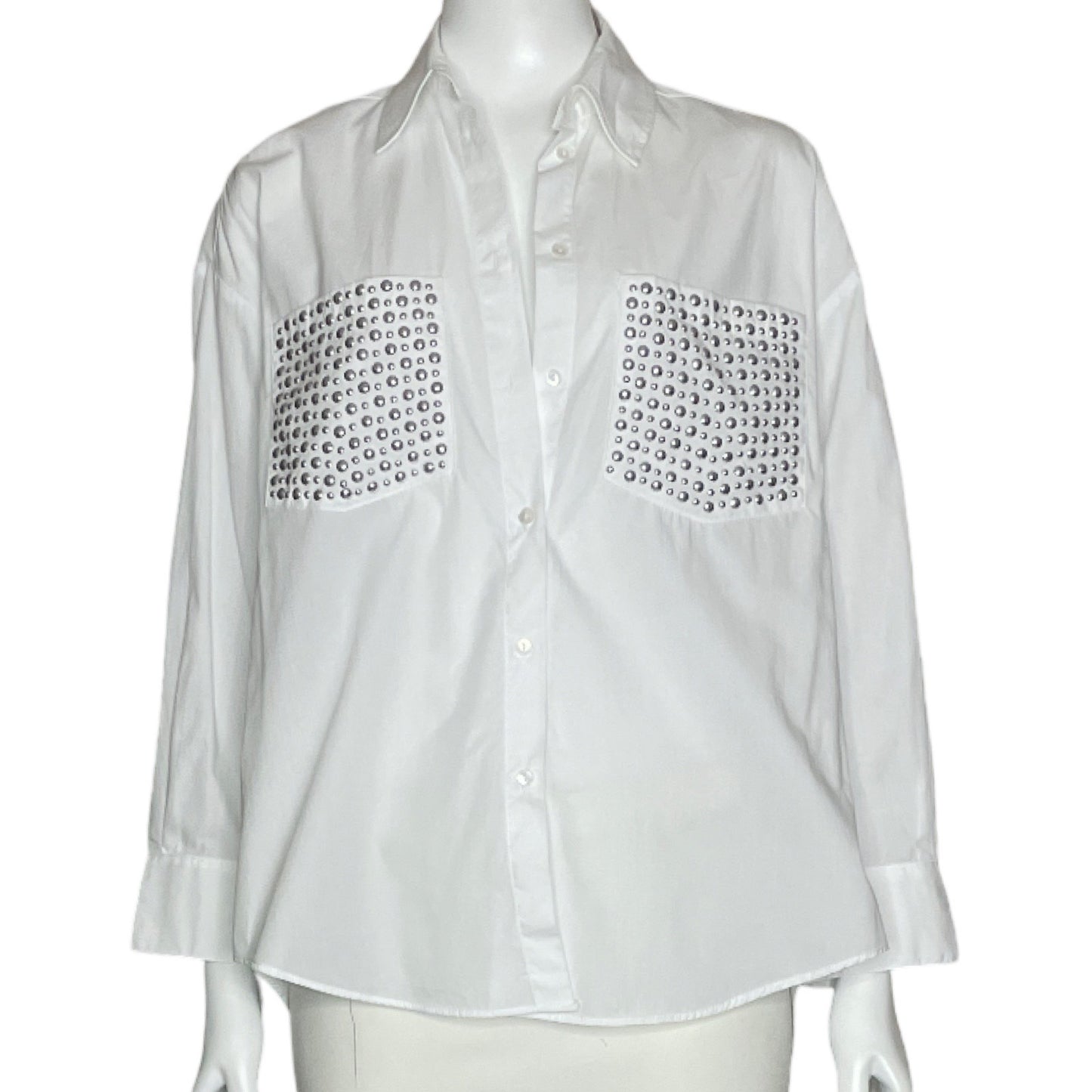 Camisa ZARA Tachas Blanco - Talla XS