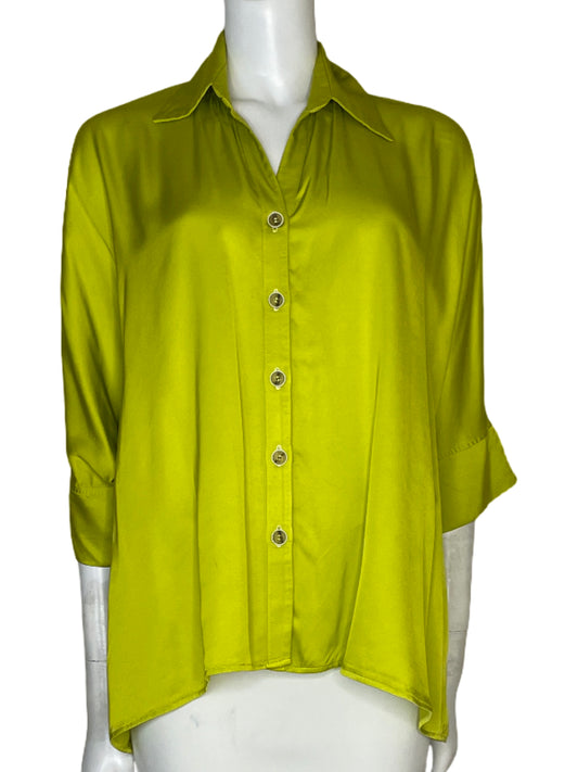 Camisa Diana Buelvas Mangas Larga Verde - Talla L