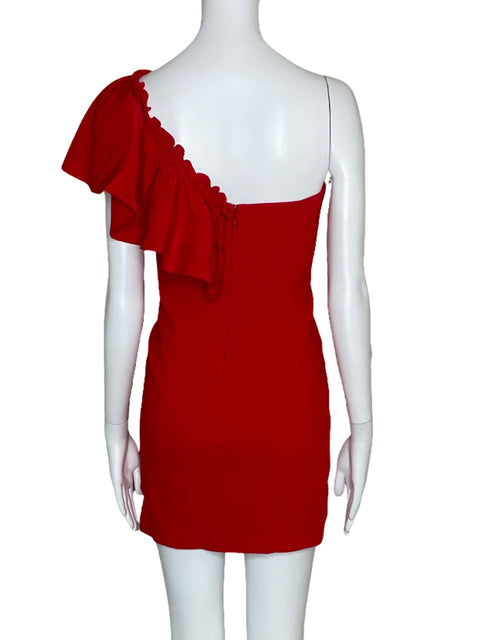 Vestido Cinq á Sept One Shoulder Vuelo Naranja-Talla 0