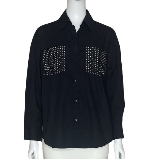 Camisa Zara Tachas Negro - Talla XS