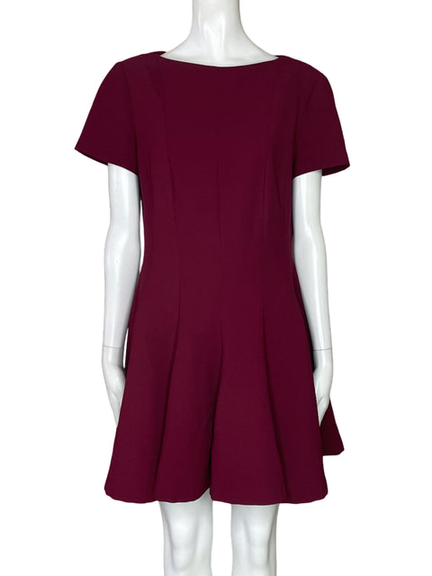 Vestido Zara Pliegues Midi Rojo-Talla L