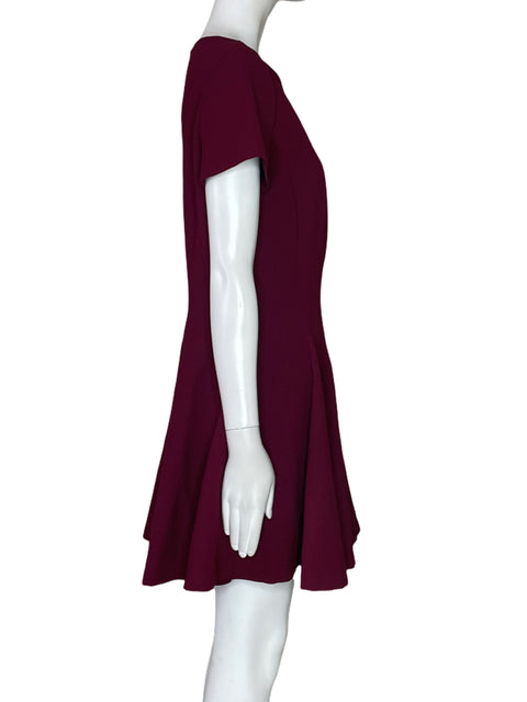 Vestido Zara Pliegues Midi Rojo-Talla L