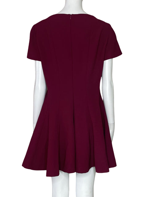 Vestido Zara Pliegues Midi Rojo-Talla L