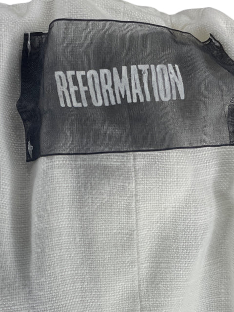 Vestido Reformation Bolsillos Botones Blanco-Talla 2