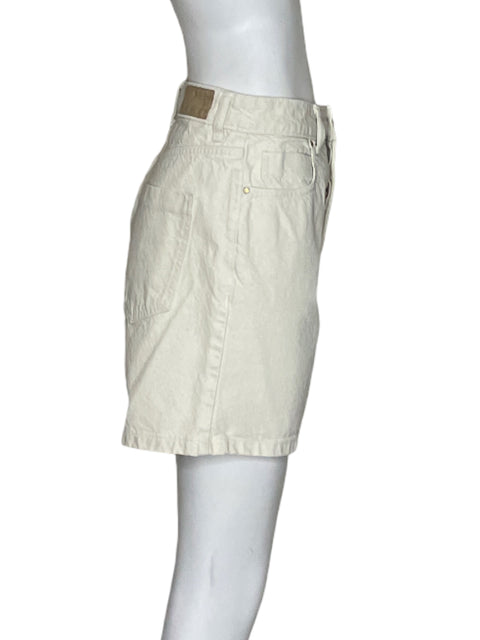 Short Zara Jeans Blanco-Talla 6