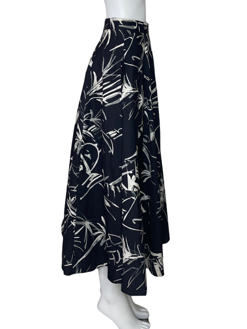 Falda Zara Maxi Estampado Negro-Talla M