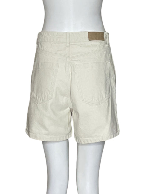 Short Zara Jeans Blanco-Talla 6