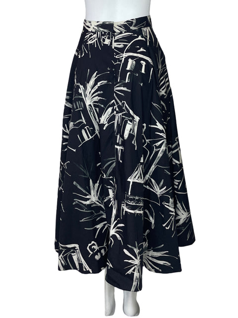 Falda Zara Maxi Estampado Negro-Talla M