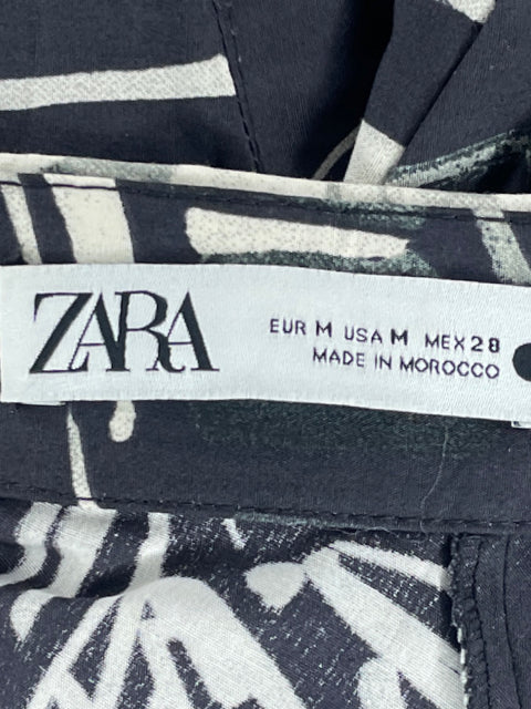 Falda Zara Maxi Estampado Negro-Talla M