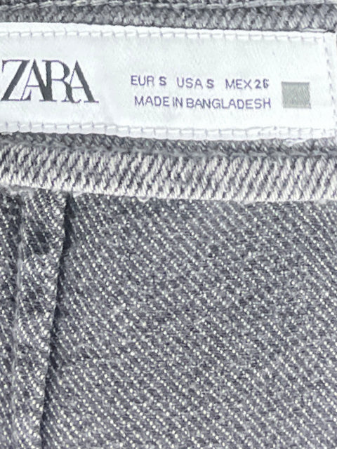 Falda Zara Cross Botones Maxi Gris-Talla S