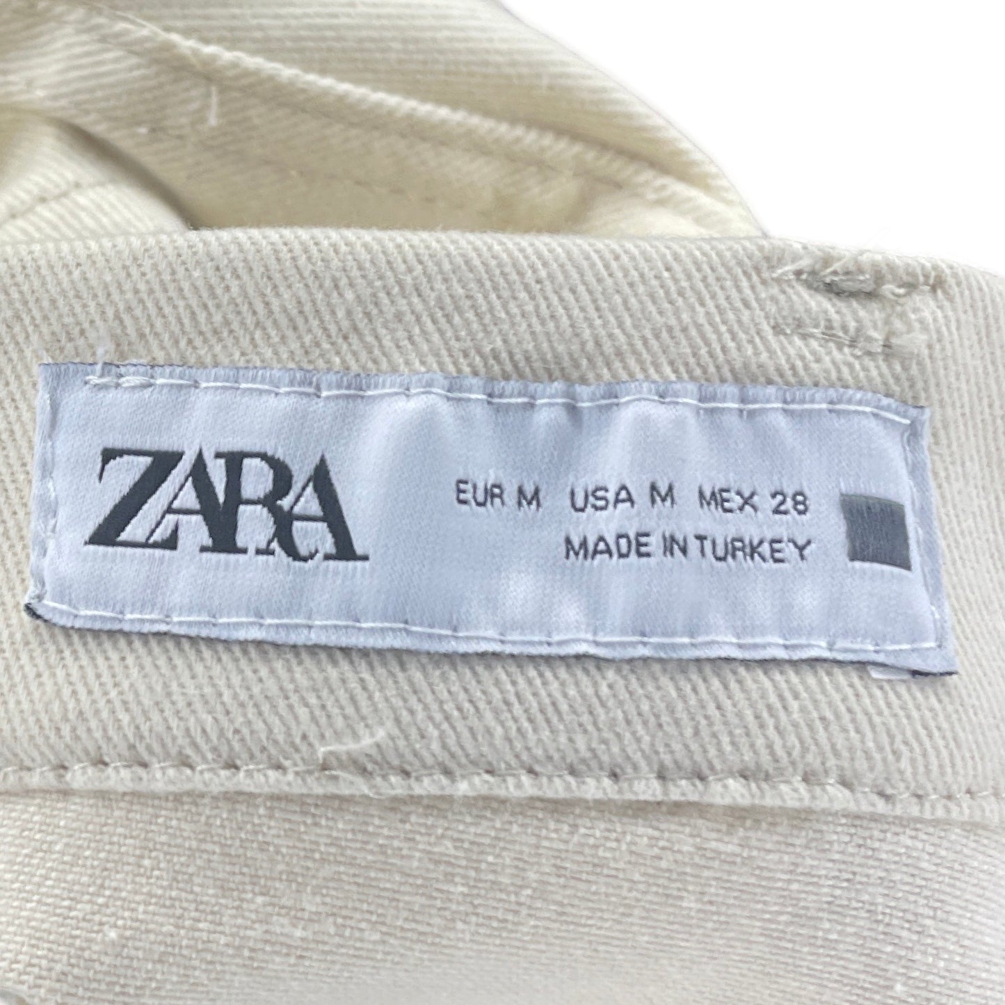 Pantalón Zara Recto Bolsillos Beige - Talla M