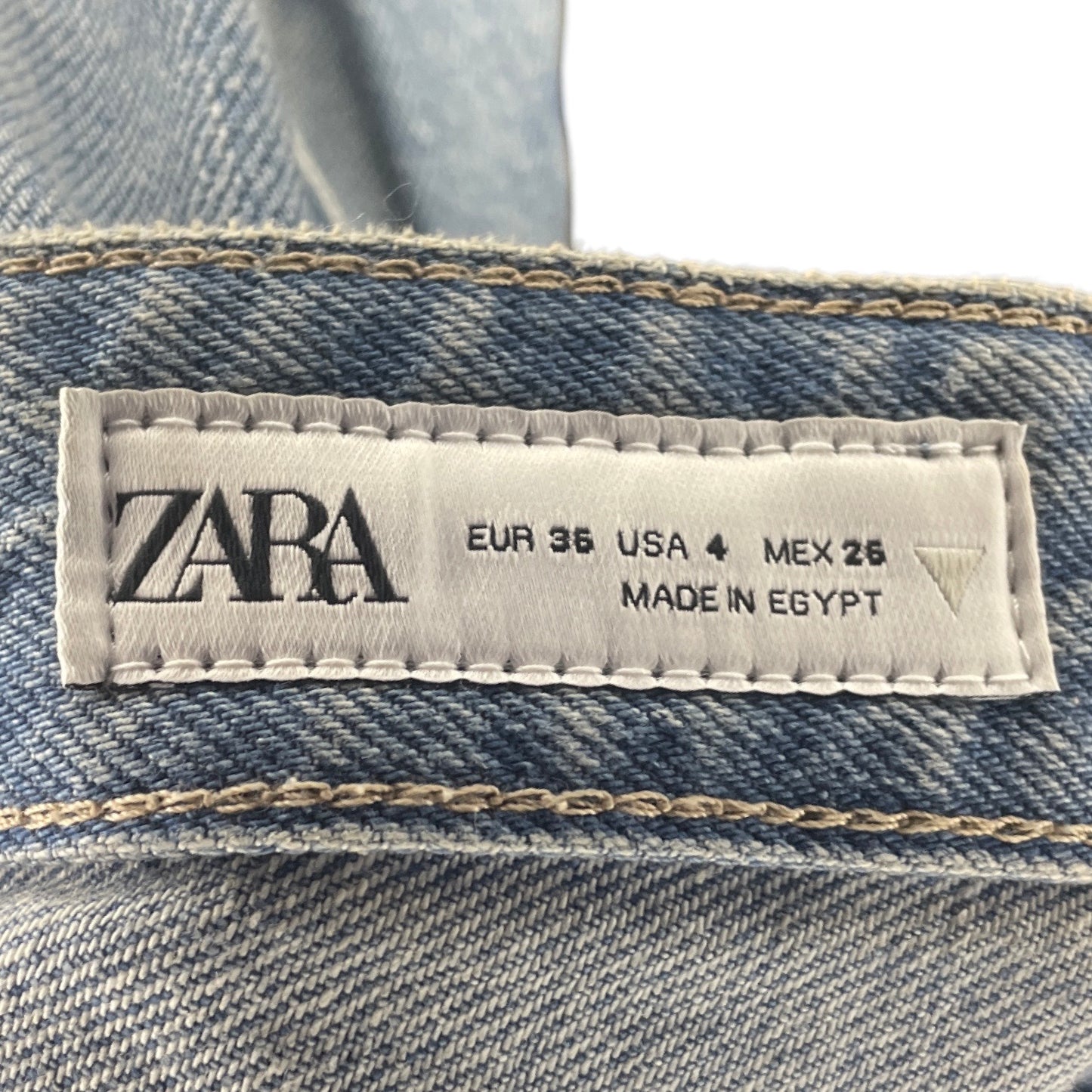 Pantalón Zara Recto Bolsillos Azul - Talla 4