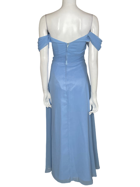 Vestido Tesoro TPS Maxi Plisado Azul-Talla XS