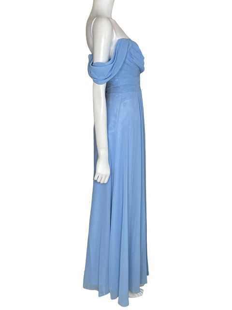 Vestido Tesoro TPS Maxi Plisado Azul-Talla XS