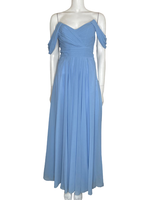 Vestido Tesoro TPS Maxi Plisado Azul-Talla XS