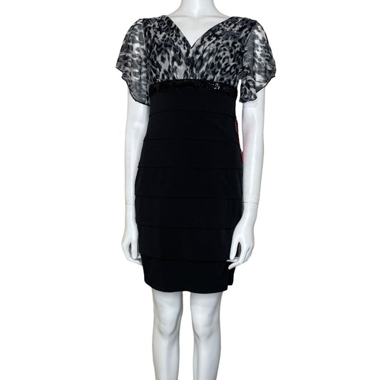 Vestido Enfocus Estampado Print Negro-Talla-4