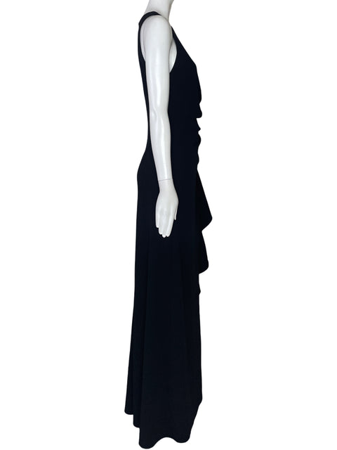 Vestido Alex Evenings Drapeado Maxi Negro-Talla 4